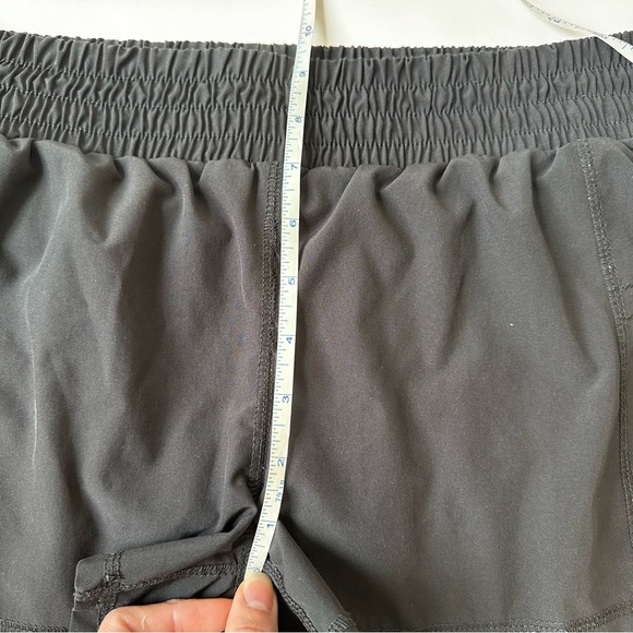[SOLD] Black Low Waisted Nylon Athletic Track Shorts with Built-in Liner - Picture 3 of 9